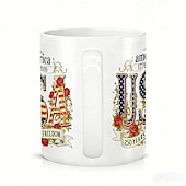 olcso Bögrék és csészék-Amerikai 250. évfordulós kerámia kávésbögre, 11.2/15.2 oz-os fehér bögre amerikai zászlóval &amp;250 éves, félszáz éves kerámia kávésbögre, 1776-2026 America 250, ideális irodába vagy gyűjtőknek