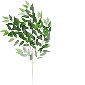 levne Umělé rostliny a zeleň-5 ks umělých stonků listů eukalyptu, svatební imitace jujube &amp;banyánové listy, zeleň, větve, umělé rostliny ve stylu jarního lesa do bytové dekorace vázy