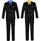 abordables Disfraces de anime-Aventurero del océano Sanji Pirata del Sombrero de Paja Animé Traje de cosplay Baile de Máscaras Trajes De Cosplay Mascarada Chaqueta Blusa Pantalones Para Hombre Adulto