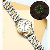 baratos Relógios Quartz-Relógio feminino digital com pulseira de aço inoxidável, calendário e indicador de semana, moderno e elegante para o dia a dia, viagens, uso noturno, ocasiões casuais, esportes e negócios.