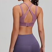 levne Sportovní podprsenky-Dámské Orta Destek Vyztužený nátělník Běžecká podprsenka Štíhlý Podprsenka nahoře S vycpávkou Tělocvična Cvičení Běh Lehká váha Elastický Prodyšné Černá Modrá Fialová Jednobarevné