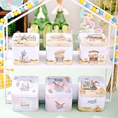 Недорогие Пасха-1 шт. жестяная коробка в виде пасхального кролика, металлическая подарочная коробка для конфет и печенья в виде кролика, декоративный контейнер для хранения пасхальных яиц, пустая коробка для упаковки