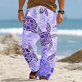 Χαμηλού Κόστους Ανδρικό εμπριμέ casual παντελόνι-Ανδρικά Χελώνες Θαλάσσια πλάσματα Παντελόνια Casual παντελόνι Φαρδύ παντελόνι Μεσαία Μέση Χαβανέζα ΕΞΩΤΕΡΙΚΟΥ ΧΩΡΟΥ Διακοπές Ρούχα παραλίας Ελαστική μέση με κορδόνι Παντελόνι σε σχήμα λινού με τσέπες