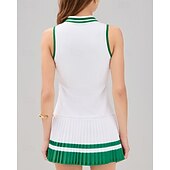 Χαμηλού Κόστους Φόρεμα Γυναικών-Γυναικεία Κουρελού Φόρεμα τένις με ενσωματωμένο σορτς και σουτιέν Αθλητικό φόρεμα Αμάνικο Κουμπώσου Τσέπη Ελαστικό Σκούπισμα ιδρώτα Αναπνέει Τέννις Τρέξιμο Καταλληλότητα Περιλαίμιο Polo Φορέματα