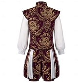 お買い得  衣装-ロココ調 ヴィクトリアン ルネッサンス ケープ ファンシーコスチューム 貴族 王室の衣装 フィット＆フレア 仮装 男性用 ファンタジー ハロウィーン カーニバル 性能 LARP レンフェア 成人 上着 パンツ クローク