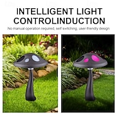 cheap Pathway Lights &amp; Lanterns-2 Pcs Outdoor Solar Mushroom Garden Stake Lights, Color-Changing LED, Decorative Pathway Light for Yard, Lawn, Garden, Park, Farm, Landscape, Atmosphere Lighting