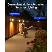 abordables Aplique de pared para exterior-Luces solares de acero inoxidable para cercas, para exteriores, impermeables, con sensor de movimiento, para postes de patio, terrazas, porches, barandillas de escaleras, muelles, portones, pasarelas,