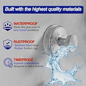 Χαμηλού Κόστους Κρεμάστρες για Μπουρνούζια-Συσκευασία 4 γάντζων βεντούζας για ντους, αφαιρούμενοι γάντζοι πετσετών για παράθυρο μπάνιου, γάντζος για μπουρνούζι για κρέμασμα