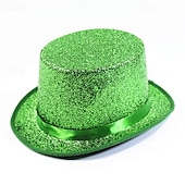 cheap Party Supplies-St. Patrick's Day Green Glitter Top Hat, Sparkling Leprechaun Hat for St Paddy's Day Irish Festival Parade, Costume Accessory for Men Women Kids, Lucky Green Shiny Party Hat, Dress Up Supplies