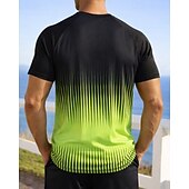 Недорогие Футболки и майки для бега-Муж. Градиент Полоски Футболка для бега Компрессионная футболка Спортивная рубашка Спортивный топ Лето С короткими рукавами Быстровысыхающий Влагоотводящие Дышащий