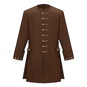 baratos Tops-Retro Vintage Rococó Vitoriano Casacos Manga Comprida Traje Real Fantasia Homens Dia Das Bruxas Carnaval feira renascentista LARP Adulto Blusa