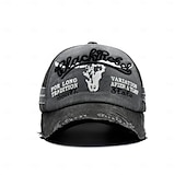 Χαμηλού Κόστους Προμήθειες εκδήλωσης και πάρτι-μαύρο καπέλο φορτηγού Rebel, vintage καπέλο μπέιζμπολ με κεντημένο λογότυπο, ρετρό στυλ δρόμου, ρυθμιζόμενο snapback, mesh back, casual unisex καπέλο μπαμπά