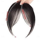 cheap Bangs-Bangs Hair Clip in Bangs Fringe with Temples Hairpieces for Women Hair Bangs Extension for Daily Wear (Natural black#)