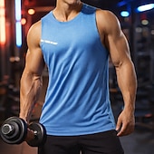 Недорогие Футболки и майки для бега-Муж. Однотонный Тренировочная майка Майка для бега Спортивный топ Лето Без рукавов Быстровысыхающий Влагоотводящие Дышащий Тренировка в тренажерном зале Прогулки Бег Темно-серый Черный Белый