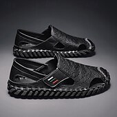 preiswerte Lässige Sandalen-Weiße, perforierte Herren-Freizeitschuhe aus Kunstleder, leichte, atmungsaktive Loafer für sommerliche Mode und legere Treffen