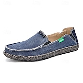 preiswerte Slipper Schuhe-Graue Herren-Slipper aus Canvas, leichte und bequeme Loafer für den täglichen Weg zur Arbeit, Wochenendausflüge und den Alltag.