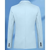 billige Herre Klassiske Blazere-Herre Blazer Virksomhet Cocktailfest Bryllupsfest Mote Fritid Vår Høst Polyester عادي Lomme Knapper Bekvem Enkeltkneppet Blazer Svart Navyblå Himmelblå