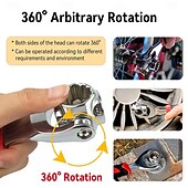 Недорогие Измерительные приборы-Многофункциональный гаечный ключ с 52 функциями — незаменимый инструмент для ремонта автомобилей и велосипедов.