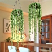 levne Umělé rostliny a zeleň-6 ks umělých perlových šňůrek, závěsné rostliny, imitace sukulentních popínavých rostlin, nástěnná zeleň na pozadí pro domov, svatbu &amp;venkovní dekorace