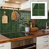abordables Pegatinas de pared-Paquete de 10 paneles decorativos de pared 3D, azulejos de vinilo vintage de epoxi para salpicadero de cocina, adhesivos autoadhesivos despegables, aptos para cocinas, baños, lavanderías y vehículos