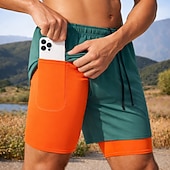 abordables Pantalones cortos de correr-Hombre Pantalones Cortos Running Pantalón Corto Short Running Pantalones cortos deportivos 2 en 1 con bolsillo para teléfono Bermudas Diario Exterior Deporte Verano Secado rápido Dispersor de humedad