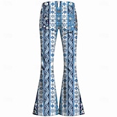 abordables Fondos-Retro Antiguo Boho Años 70 Pantalones Los pantalones de campana Hippie Disco Alta cintura Étnico Disfraz Hombre Víspera de Todos los Santos Carnaval Festival de Música Fiesta temática retro Adulto