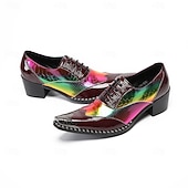 billiga Klassiska Klädskor-Herrskor i äkta läder i färgglada skimrande formella skor, eleganta snörskor för bröllop, lyxskor för brudgum och bröllopsgäster