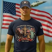 economico Collezione Uomo-Maglietta e berretto per il 250° anniversario degli USA 1776-2026 - Campana della libertà della bandiera USA patriottica retro vintage 4 luglio Giorno dell'Indipendenza per uomini adulti