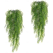 levne Umělé rostliny a zeleň-4 ks umělé girlandy závěsné révy falešné listy smuteční vrby falešná zeleň umělé rostliny realistická dekorace pro domácí kancelář do interiéru a exteriéru