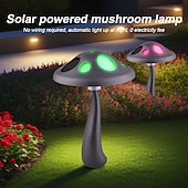 cheap Pathway Lights &amp; Lanterns-2 Pcs Outdoor Solar Mushroom Garden Stake Lights, Color-Changing LED, Decorative Pathway Light for Yard, Lawn, Garden, Park, Farm, Landscape, Atmosphere Lighting