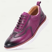 billiga Premium sneakers i läder-Herrskor i äkta läder, trendiga lila finskor, unik design för bröllop och speciella tillfällen