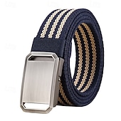 levne Pánské opasky-Pánské Pás Klasika S proužky Úplet Plátno Elegantní Módní Na běžné nošení Proužky Vodní modrá Černá 2 # Ležérní Denní Do pasu