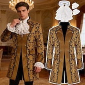 preiswerte Oberbekleidung-Rokoko Mittelalterlich Renaissance Mantel Ausgefallene Kostüme Halskrause langarm Edelmann Königliche Kleidung Kostüm Herren Fantasie Halloween Karneval Leistung LARP Renaissance-Messe Erwachsene