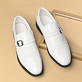 abordables Chaussures Oxford-Chaussures habillées blanches pour hommes en similicuir, élégantes et sophistiquées pour les mariages et les occasions spéciales.