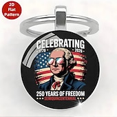 billiga U.S. 250-årsjubileum-8 delar 250 år av frihet, amerikanskt 250-årsjubileum, nyckelringar i zinklegering &amp;kristallglas, amerikansk historia &amp;patriotiska symboler, amerikansk flagga &amp;Eagle Capitol självständighetsdag