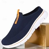 voordelige Herenklompen &amp; instappers-Marineblauwe instapsneakers van mesh voor heren – lichtgewicht, ademende wandelschoenen voor dagelijks gebruik.