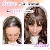 ieftine Breton-Acoperiș de păr 360° 3D pentru femei cu coroană subțire, păr ondulat și creț, lungime de 50 cm, breton cu clipsuri, maro închis, castaniu amestecat, 50 cm, breton franțuzesc