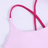 baratos Sutiã Esportivo-Mulheres Sustentação Média Regata com Bojo Sutiã de corrida Delgado Good Top Acolchoado Academia Exercício Corrida Leve Elástico Respirável Amarelo Rosa claro Azul Cor Sólida