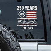 abordables 250e Anniversaire des États-Unis-Autocollant pour vitre de voiture commémorant le 250e anniversaire des États-Unis, autocollants patriotiques américains du semi-quincentenaire 1776-2026, autocollants du drapeau de l'indépendance des États-Unis, autocollants en vinyle résistant pour vitre