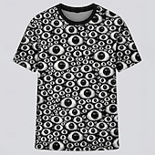 abordables hueso del cráneo-Camiseta gótica para hombre con ojos, estampado grunge 3D integral, gráfico de múltiples ojos, dibujo artístico en blanco y negro, tallas S, M, L, XL, XXL, XXXL.