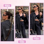 tanie Kucyki-Długi warkocz z kucykiem i gumką do włosów, DIY, owinięty wokół syntetycznej opaski do włosów, naturalny, miękki i puszysty styl dla kobiet, do codziennego noszenia, 34 cale, mieszany brąz