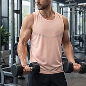 preiswerte Lauf-T-Shirts &amp; Tanktops-Herren Einfarbig Lauf-T-Shirt Kompressionsshirt Sportshirt Sporttop Sommer Ärmellos Schnelltrocknend Feuchtigkeitsableitend Atmungsaktiv Fitnesstraining Gehen Joggen Blau Schwarz Weiß Sportbekleidung
