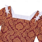 preiswerte Kleid-Mittelalterlich Renaissance Bodenlang Kleid langarm Prinz Königin A-Linie Kostüm Damen königlich Halloween Karneval Maskerade Renaissance-Messe LARP Erwachsene Kleid Ganzjahres