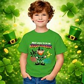 cheap St. Patrick's Tops-St. Patrick St. Paddy's Day Boys' 3D Graphic Cartoon Funny Slang 67 T shirt Tee Short Sleeve 3D Print Summer Spring Sports Fashion Streetwear Kids 4-12 Years Crew Neck Casual Daily Outdoor Regular Fit