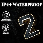 baratos Candeeiros Luzes de Exterior-Luminária de parede solar externa de 9 polegadas com endereço, à prova d'água IP44, luz LED com número para jardim, varanda, casa de campo, rua, placa luminosa com número da casa, luz decorativa