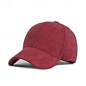 abordables Casquette de baseball pour homme-Unisexe Casquette de baseball Noir Jaune Velours côtelé Bandes Pur Chaud ancien Occasionnel Occasionnel Quotidien Vêtements de rue Couleur Unie Protection solaire