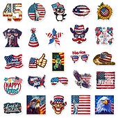 ieftine SUA 250 de ani-250 buc autocolante pentru sărbătoarea Zilei Independenței Americii, caiet graffiti DIY, skateboard, valiză, autocolante impermeabile, 5 pachete a câte 50 de hârtie artistică