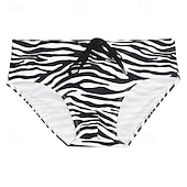 ieftine Costume de baie și pantaloni scurți de plajă-Bărbați Pantaloni Scurți de Înot Boxeri înot Slipi înot Dungi de Zebră Cordon Uscare rapidă Elastic Respirabil Costume de Baie Pantaloni Surfing Sporturi Acvatice  Înot Vară