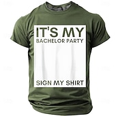  T-shirt homme « C'est mon enterrement de vie de garçon » avec espace pour signature blanc vierge, humoristique et interactif, idéal pour une soirée entre futurs mariés. Tailles : S, M, L, XL, XXL,