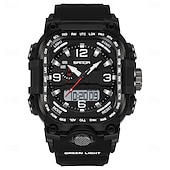 cheap Digital Watches-SANDA Men Digital Watch Creative Large Dial Outdoor Sports Luminous Stopwatch Alarm Clock Countdown Silicone Gel Silicone Watch